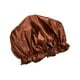 thumbnail image 5 of Gorro de pelo para mujer, gorro de satén, pañuelo elástico para la cabeza, turbante, gorro para dormir para SPA, baño, maquillaje, lavado de cara Marrón, 5 of 9