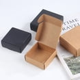 thumbnail image 3 of 30pcs Black/White/Kraft Packaging Earring Jewlery Paper Box Gift Cardboard Box Jewelry Display Storage Packing Box brown 4x4x2cm-30pcs, 3 of 4
