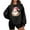 Black, variant on Christmas Oversized Sweatshirt for Women Santa Claus Plush Shirt Crew Neck Long Sleeve Pullover Loose Tops