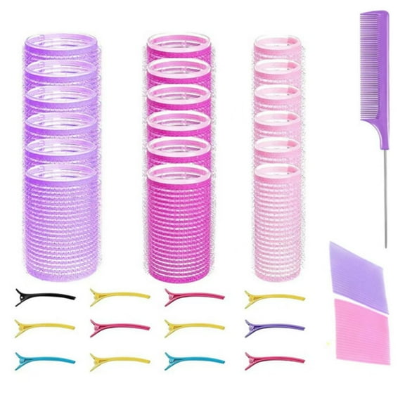 Hair Curlers,Hair Rollers for Women,Self Grip Hair Rollers Curlers Set,33Pcs Hair Roller Sets 3 Sizes (Large, Medium, Small) with Clips and Comb for Long Medium Short Thick Fine Thin Hair Volume
