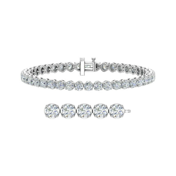 8 1/4 Carat Diamond Tennis Bracelet in 14K White Gold (7 Inch)