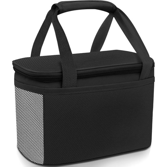 Reusable Lunch Box Lunch Bag for Women Men Insulated Lunch Bag Women Lunch Cooler Tote Bags for Office Work Picnic Outdoor Travel, Black