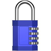 Combination Lock, 4 Digit Outdoor Waterproof Padlock for School Gym Locker, Fence, Gate, Toolbox (Blue)
