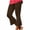Brown, variant on Khunlpohl Women's Capris Yoga Pants Flared Leg Elastic Waist Leggings Gym Workout Exercise Plain Capri Pant