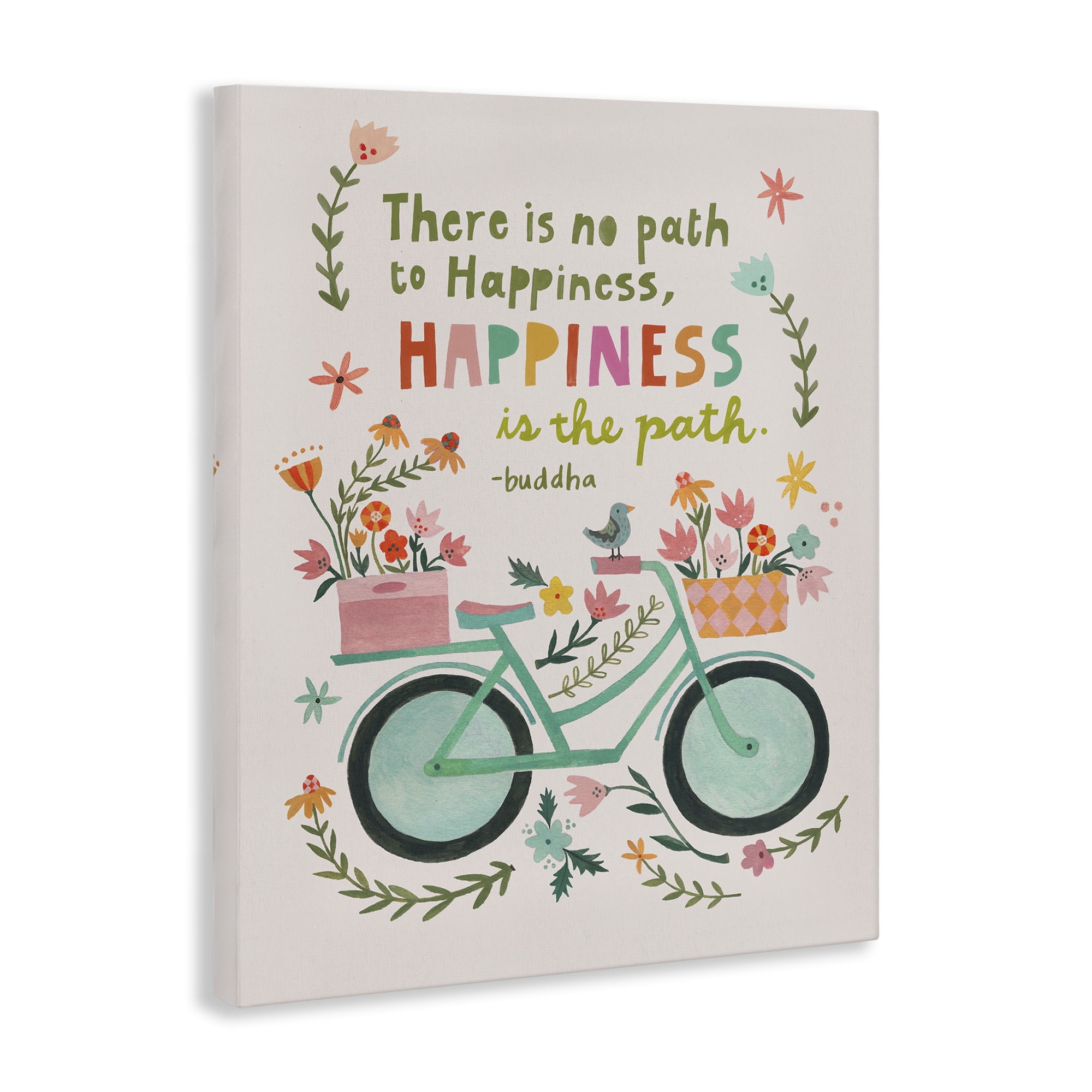 Stupell Industries Happiness Is The Path Transportation Painting Wrapped Canvas Art Print Wall Art, 24 x 30