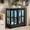Black, variant on CKEASEAN 32''H Antique Curio Cabinet with Smartphone-Controlled Lights, Lighted Glass Display Cabinet, Retro Style Showcase with Lattice Doors, Rack for Bathroom and Living room