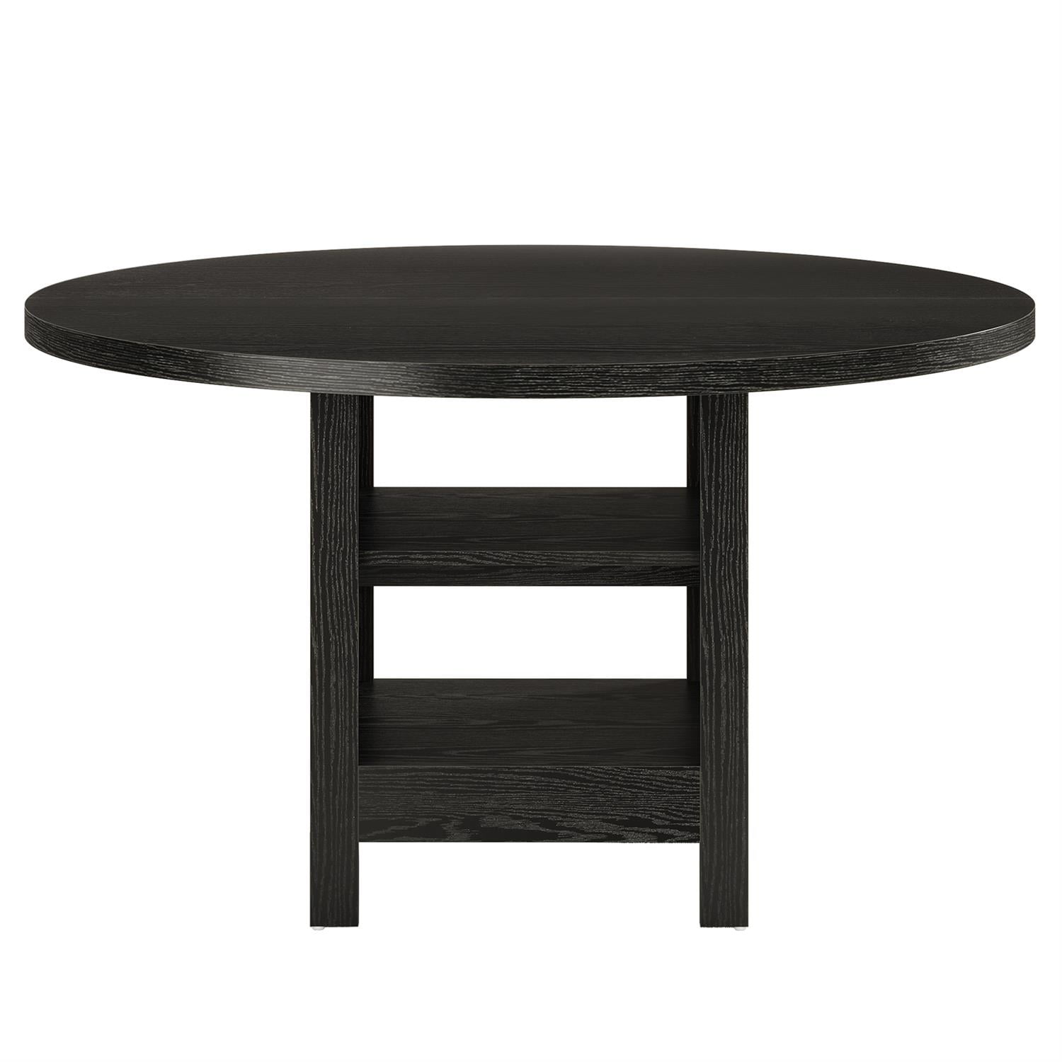 Demi Bonn 47" Round Kitchen Table, Compact Dining Set, Breakfast Nook, Perfect for Small Spaces, Black