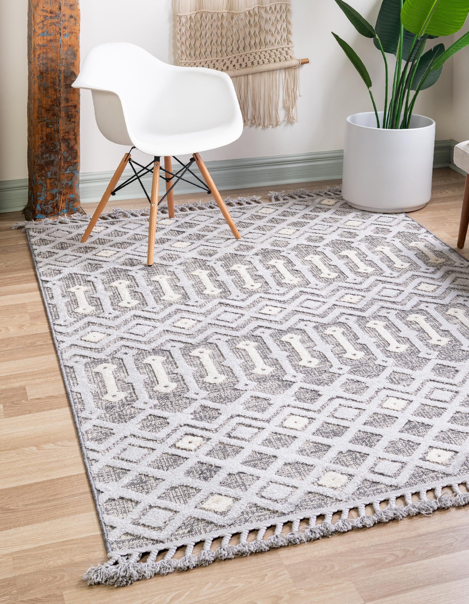 Rugs.com Arlo Collection Rug – 8' x 10' Gray Medium Rug Perfect For ...