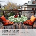 thumbnail image 6 of Waterproof Tablecloth with Elastic Tablecloth for Round Tables 36"-70" for Indoor Outdoor Patio Use, 52Inch, Green Flower, 6 of 6