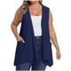 thumbnail image 3 of Blusas para mujer,Chaleco tipo cárdigan de talla grande, blusa sin mangas con bolsillos, poliéster, ropa informal para mujer, sopatenor, 3 of 9
