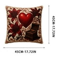 thumbnail image 3 of Cadancy Pillow Covers 18x18 Romantic Red Heart Rose Decorative, Throw Pillowcase for Valentine's Day, Anniversary Couple's Bedroom Home Decor for Sofa Couch Outdoor, 3 of 5