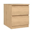 thumbnail image 5 of Tvilum Scottsdale 2 Drawer Bedroom Nightstand for Adults, Jackson Hickory, 5 of 13