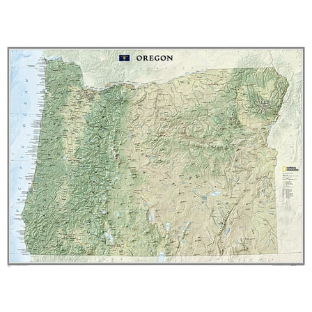 National Geographic Reference Map National Geographic Oregon Wall Map (40.5 X 30.25 In), (Paperback)