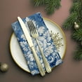 thumbnail image 3 of Bahomeck Napkins Set Of 4 Reusable Washable Square Fabric Dining Table Napkins Weddings Party Dinner Decor,18*18 Inch,Watercolor Damask Pattern In Blue And White Colors, 3 of 3