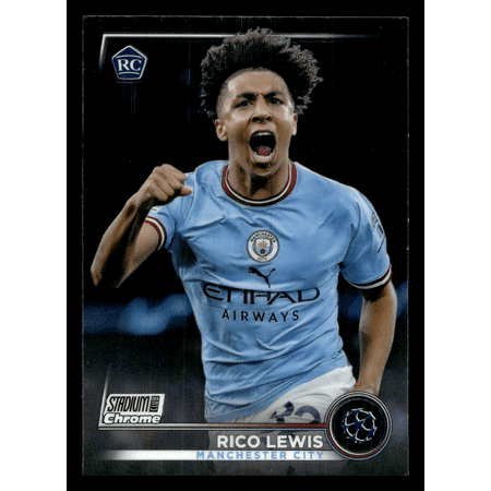 2023 Topps Stadium Club Chrome Soccer Card Rico Lewis #60 RC Manchester City