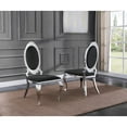 thumbnail image 3 of Clear Glass Dining Set with Table and 6 Oval Black Velvet Chairs, 3 of 3
