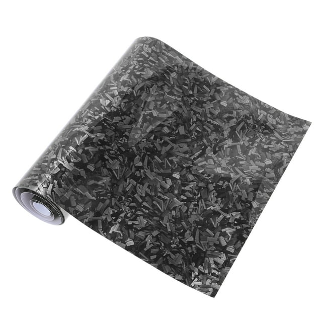 Envoltura de automóvil protectora de fibra de carbono tono plateado brillante de Unique Bargains 59.1ftx11.8ft cubierta de vinilo exterior e interior 5.5mil PET 1 Pc universal