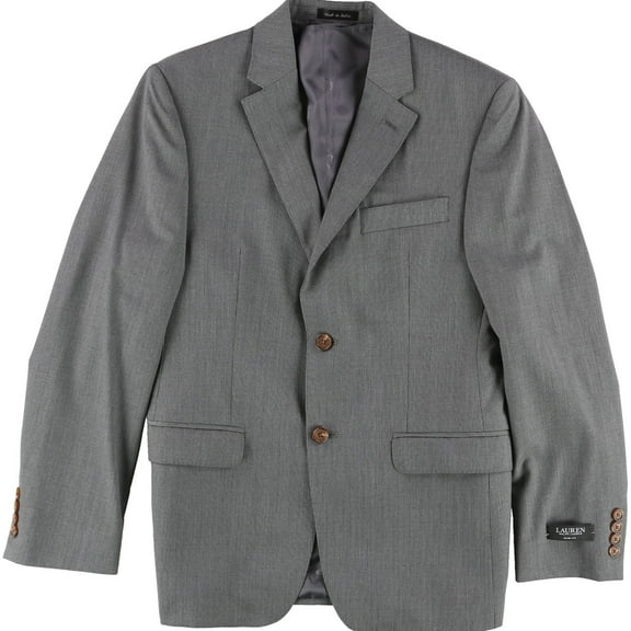 Ralph Lauren Mens 2-Piece Two Button Blazer Jacket, Grey, 38 Short