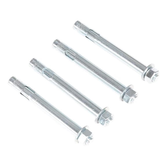 Vestil AS-346-4PK 0.75 x 6 in. Steel Concrete Sleeve Anchor Bolts - Silver - Pack of 4
