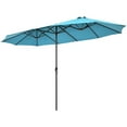 thumbnail image 1 of Costway 15FT Patio Double-Sided Umbrella Crank Outdoor Garden Market Sun Shade Turquoise, 1 of 9