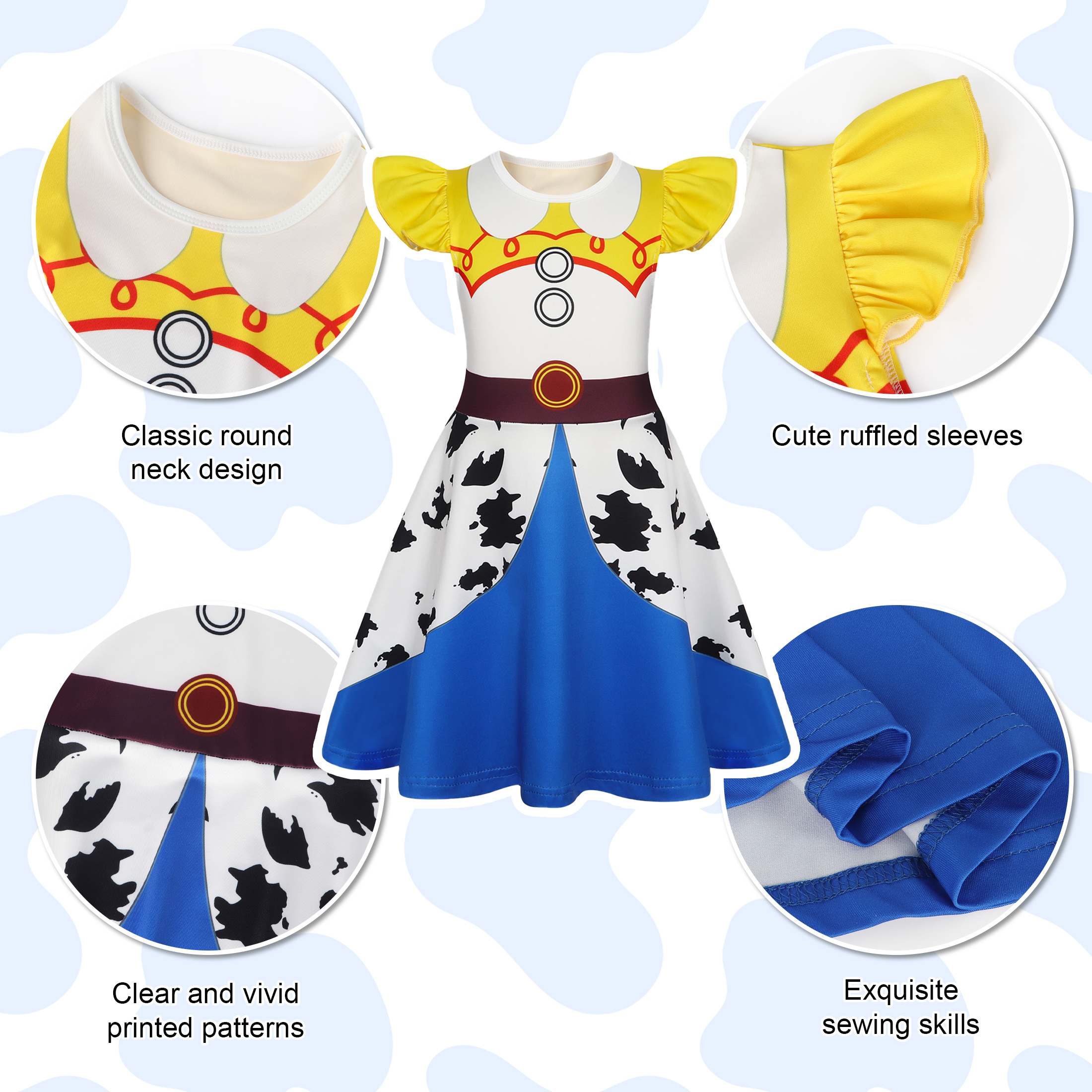Benylion Girls Cowgirl Princess Costume photo 6