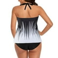 thumbnail image 4 of Njoeus Two Piece Tankinis Swimsuit for Women Tummy Swimsuit Control Bathing Suit Beach Swimwear Halter Padded Tank Tops and Panty Set, 4 of 8