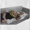 thumbnail image 6 of Cartoon Soft Flannel Fleece Throw Blanket, Fun Hipster Monkey with Colorful Sunglasses and Hat Rapper Hippie Ape Art, Cozy Plush for Indoor and Outdoor Use, 60" x 80", Brown Black White, by Ambesonne, 6 of 6