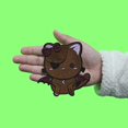 thumbnail image 2 of Cute Brown Bat Cat Patch Heart Eye Pink Embroidered Iron On, 2 of 2
