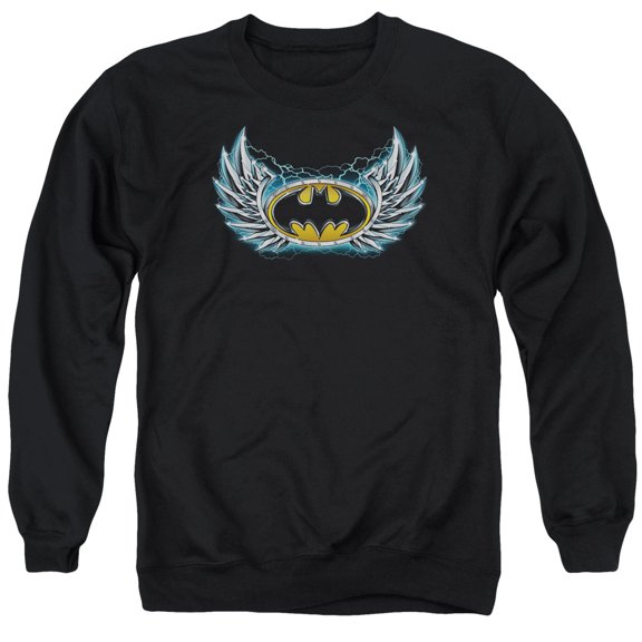Batman Steel Wings Logo Adult Crewneck Sweatshirt Black