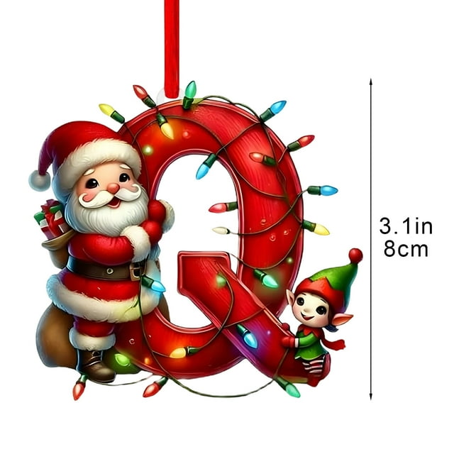 Decoraciones de Árbol de Navidad 26 Letra Colgante Regalo Decorativo Familia Colgantes de Fiesta de Navidad