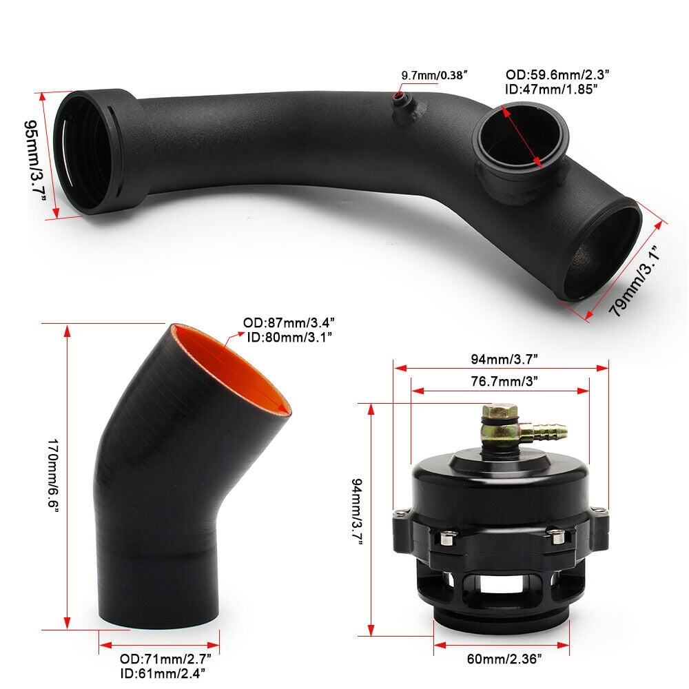 Intake Turbo Charge Pipe Kit with Tial & 50mm Bov BMW N54 E88 E90 E92 135i 335i