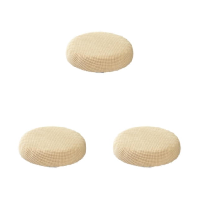 tssuouriy Removable Machine Washable Stool Cushion With Grippers Backing Stool Cushions Polyester Round Cushion Seat Covers beige 3Set
