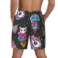 thumbnail image 4 of Gaeub Cat Icecream Mens Swim Trunks Stretch Beach Shorts Quick Dry for Men Swim Shorts Swimwear with Pockets- X-Large, 4 of 9