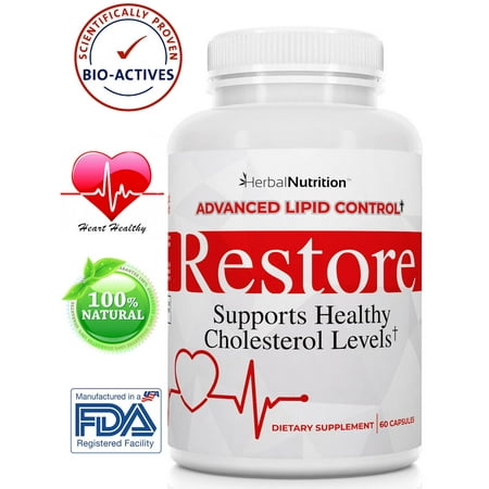 Restore - Cholesterol Lowering Supplement | Advance Lipid Control | One Bottle 60