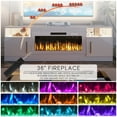 thumbnail image 4 of BOSSIN Fireplace TV Stand with 36 inch Fireplace Up to 90" TVs,LED Light Entertainment Center with Highlight Storage Cabinet for living room, 4 of 7