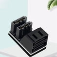 thumbnail image 2 of 10 Pieza Doble 7 Pines Hembra A Doble 7 Pines Macho 90 Grados Adaptador en Ángulo Placa Base Adaptador para Escritorio SSD HDD, 2 of 7