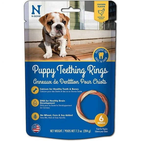 N-Bone N-Bone Puppy Teething Ring - Chicken Flavor Puppy Teething Ring - 3.5" Diameter (6 Pack) Pack of 2