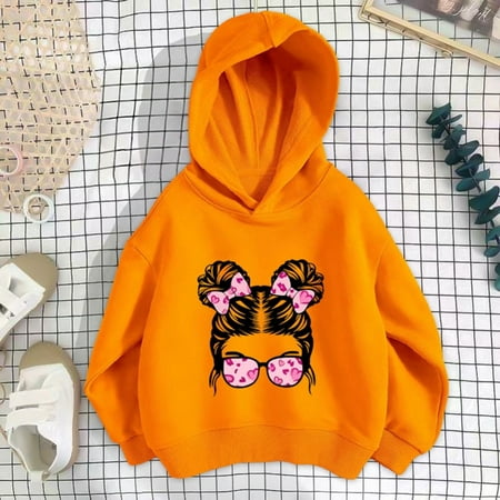 

SILVERCELL 2-10T Toddler Kids’ Cute Little Girl Pattern Thin Hoodie Girls Spring and Autumn Long Sleeved Hooded Pullover