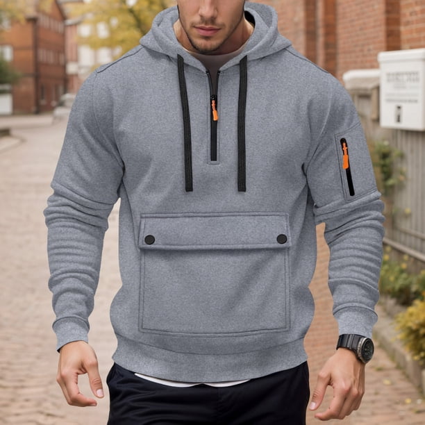 MHFRRA Sudaderas y Sudaderas para Hombre para Uso Diario, Holgadas, con Cremallera y Múltiples Bolsillos para Otoño E Invierno, conjuntos de Fin de Semana Cómodos y Elegantes Año 2