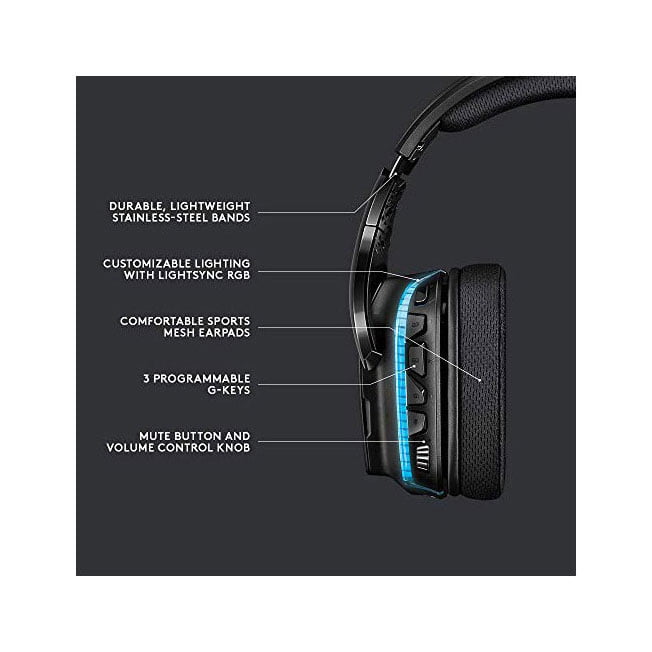 forfader Vedhæftet fil Tidsserier Logitech G935 Surround Sound Lightsync Wired Gaming Headset, Black -  Walmart.com