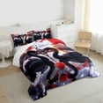 thumbnail image 3 of Castle Fairy Teens Adults Romantic Black Swan Full Size Comforter Sets 3-Piece,Paris Eiffel Tower Bedding Comforter Set,Valentine's Day Rose Lightweight Bedding Sets,Breathable Home Decor,Reversible, 3 of 8