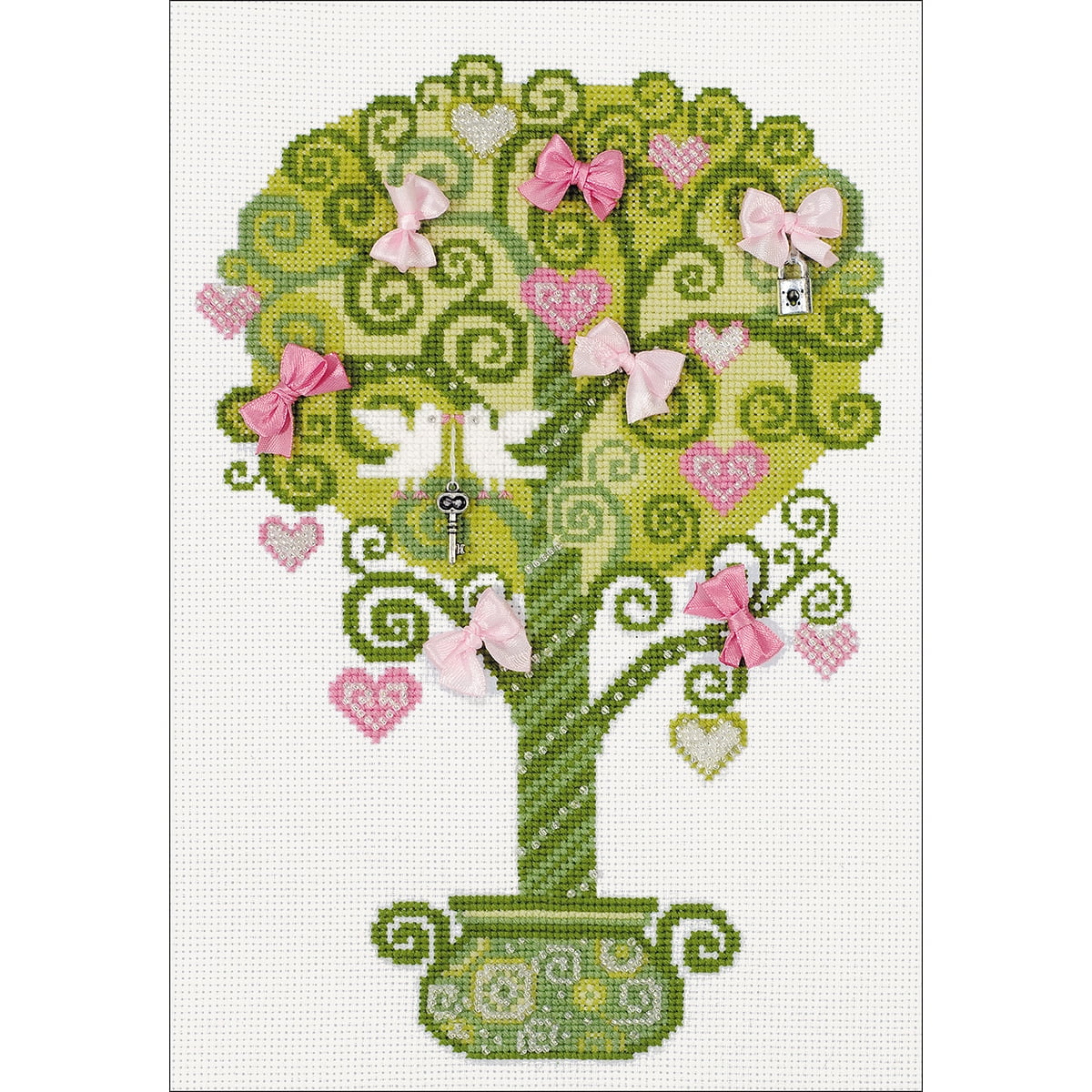 14 Count RIOLIS Counted Cross Stitch Kit 8.25/"X11.75/"-Tree Of Happiness R1295