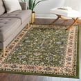 thumbnail image 3 of Unique Loom Sialk Hill Collection Area Rug - Washington (7' 1" x 10' Rectangle Green/Hunter Green) Floral Traditional Perfect For Living Room Bed Room Dining Room Office, 3 of 9