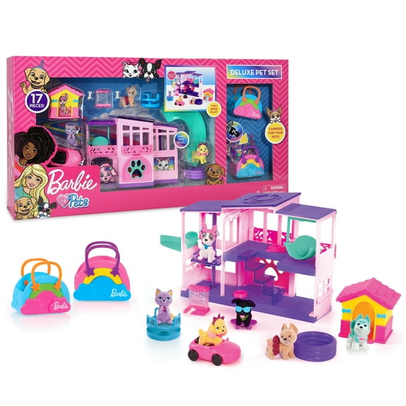 Barbie Deluxe Pet Dreamhouse 17-Piece Playset, Kids Toys for Ages 3 up