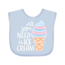 Inktastic All You Need is Ice Cream with Ice Cream Cone Boys or Girls Baby Bib