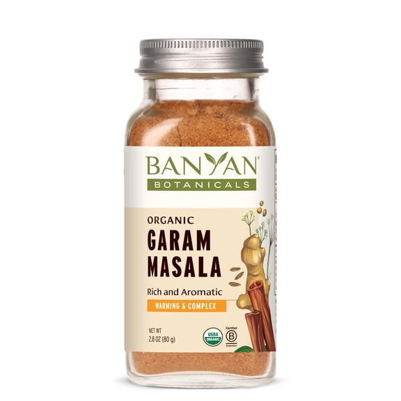 Banyan Botanicals Garam Masala  Organic Garam Masala Seasoning Blend  Versatile Spice Mix for Cooking and Baking  3.5 oz  Organic, Gluten Free, Vegan