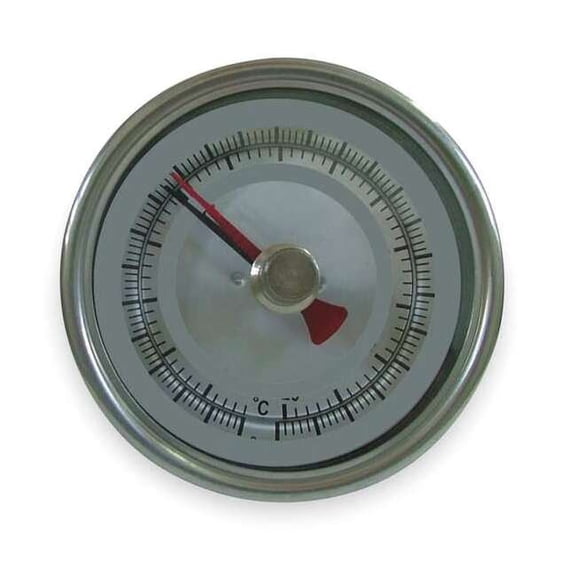 Maximum/minimum bimetal thermometer, range 150 to 750 Degrees F, 6" stem.