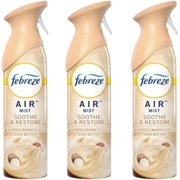 Febreez Air Freshener Spray, Odor-Fighting Room Spray, Soothe & Restore, 8.8oz, 3 pack