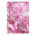 thumbnail image 2 of Pink Butterflies Flowers Ring Binder Notebook Journey Note Diary College Ruled Spiral Notebook Study Loose Leaf Paper A5 60 Pages, 2 of 8