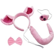 Calien Pig Ears Headband Nose and Tail Set Pig Costume Accessories